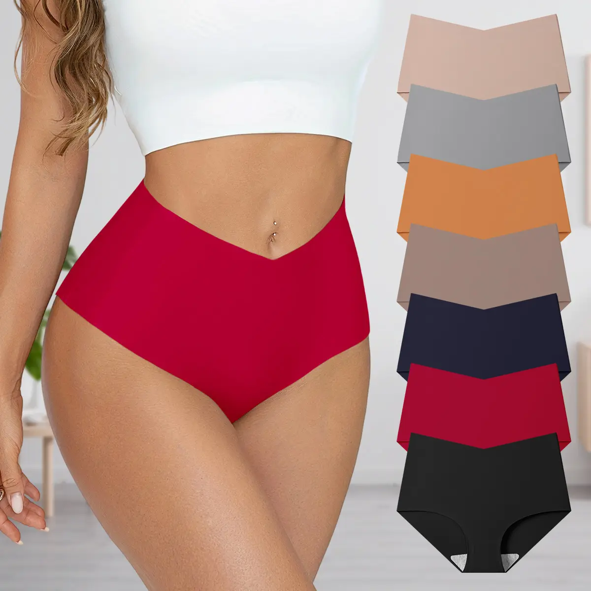 Hotcom Women's Plus Size Seamless High Waisted No Show Panties - 7 Pack, Skinny, Minimalist, Sexy, Soft, Breathable Full Coverage Briefs with Leg Support, XS-XXL Everyday Lingerie Underwear - TikTok Shop Hotcom Women's Plus Size Seamless High Waisted No Show Panties - 7 Pack, Skinny, Minimalist, Sexy, Soft, Breathable Full Coverage Briefs with Leg Support, XS-XXL Everyday Lingerie Underwear - TikTok Shop