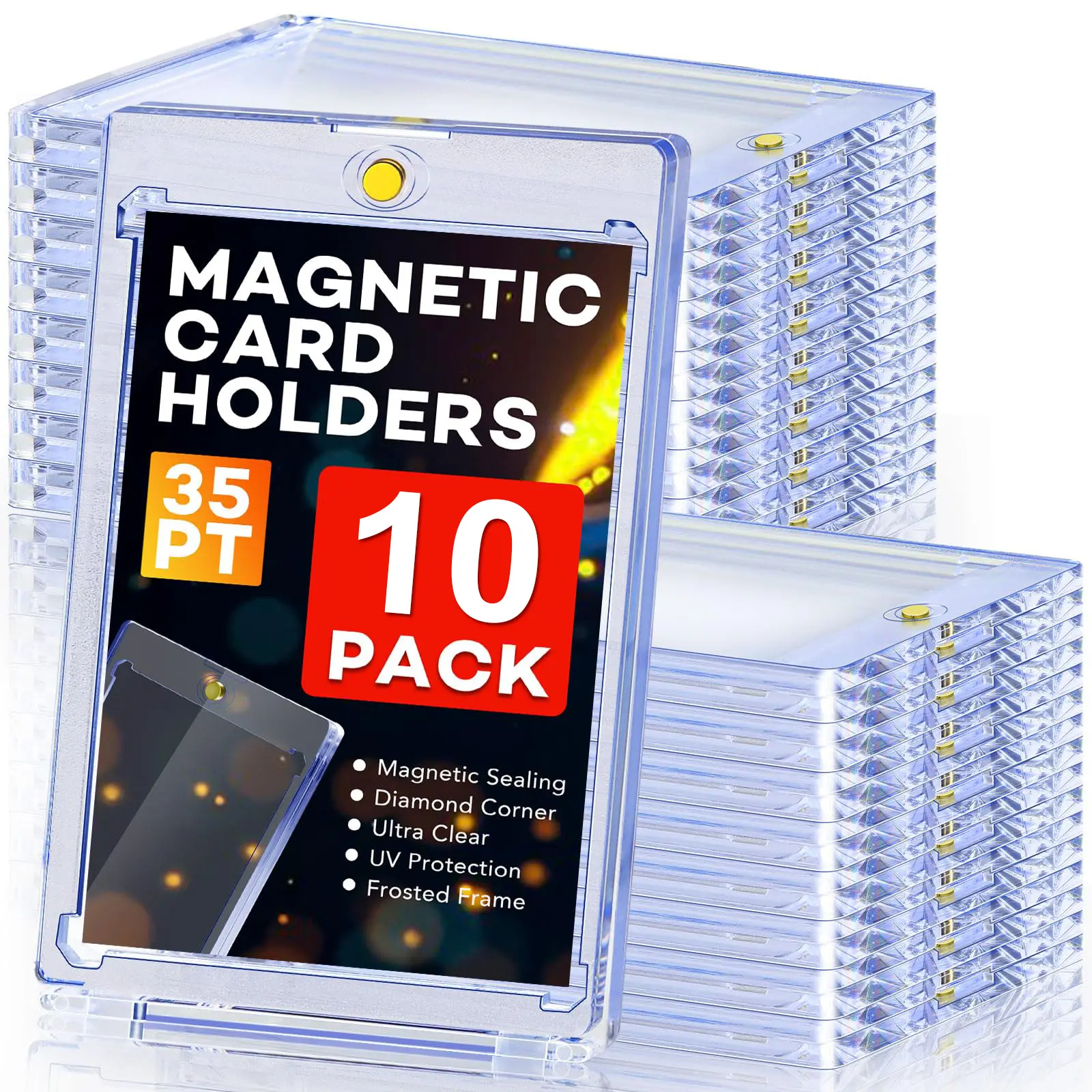 mtg magnetic card holder 10pcs Card Case Holder 35pt Magnetic Card Holder for Trading Cards Hard Plastic Card Sleeves for MTG TCG Baseball Sports Cards