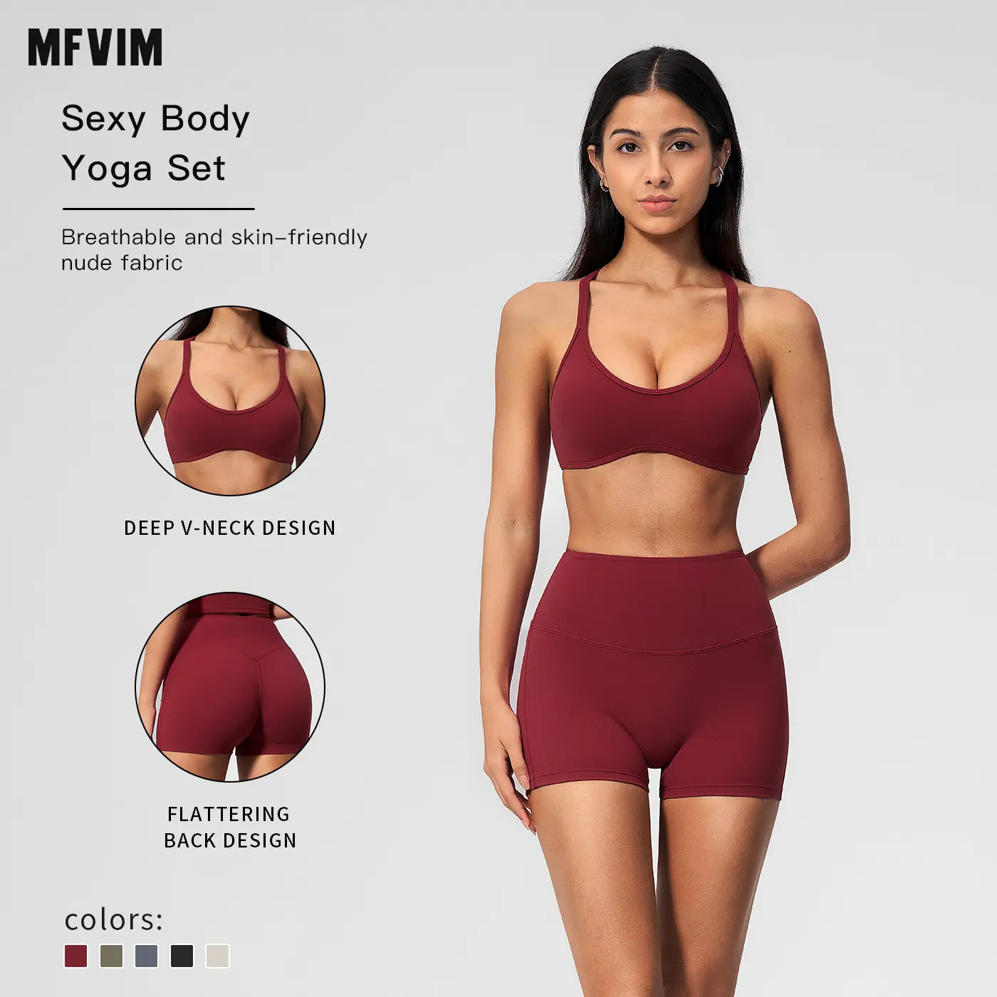 MFVIM Women’s Fitness Set – High-Waist Tummy Control Shaping Activewear for Running, Tight Fit, Quick Dry Yoga Outfit
