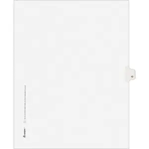 Avery AVE11923 Numeric Divider- 13- Side Tab- 11 in. x 8.5 in.- 25-PK- White