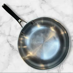 Select by Calphalon Stainless Fry Pan | 8” Skillet w/ Rubber Handle | Great