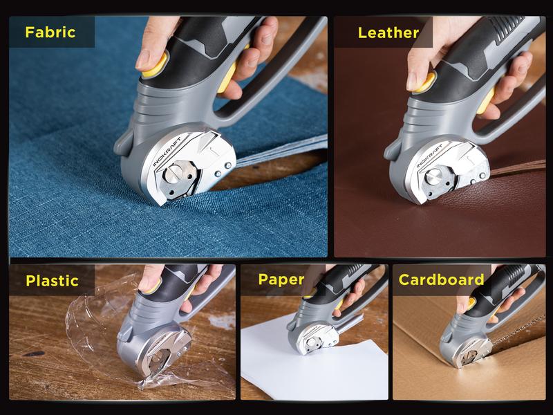 InoKraft 4V Cordless Rechargeable Electric Scissors, Box Cutter, Fabric Scissor, Rotary Cutter for Cardboard Carpet Leather Plastic