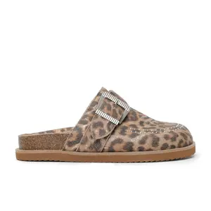 JOSEPHINE Leopard Print Slip-On Clogs – Buckle Detail