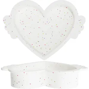 8 Inch Heart Shaped Cake Pans with Metal Reinforced Frame Nonstick  Heart Cake Molds for Baking Set of 2 (Cream)