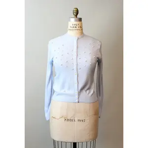 1950s LAMPL PEARL encrusted sweater cardigan large | new winter