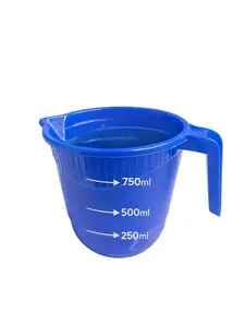 Multipurpose Plastic Mug Measuring Cup 1L with 750ml 500ml 250ml Markings for Accurate Measurements