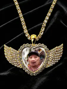 John Pork Meme Necklace, Ice Angel Wing Pendant with Tennis Chain, Humorous 'john Pork Calls' Jewelry, Hip Hop Cool Gift for All Ages