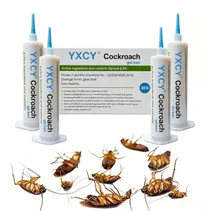 YXCY Cockroach Gel Bait, 4 Tubes x 30-Grams, 1 Plunger and 2 Tips, German Roach Insect Pest YXCY Control, Indoor and Outdoor Use, Roach Killer Gel for American, German and Other Major Cockroach Species