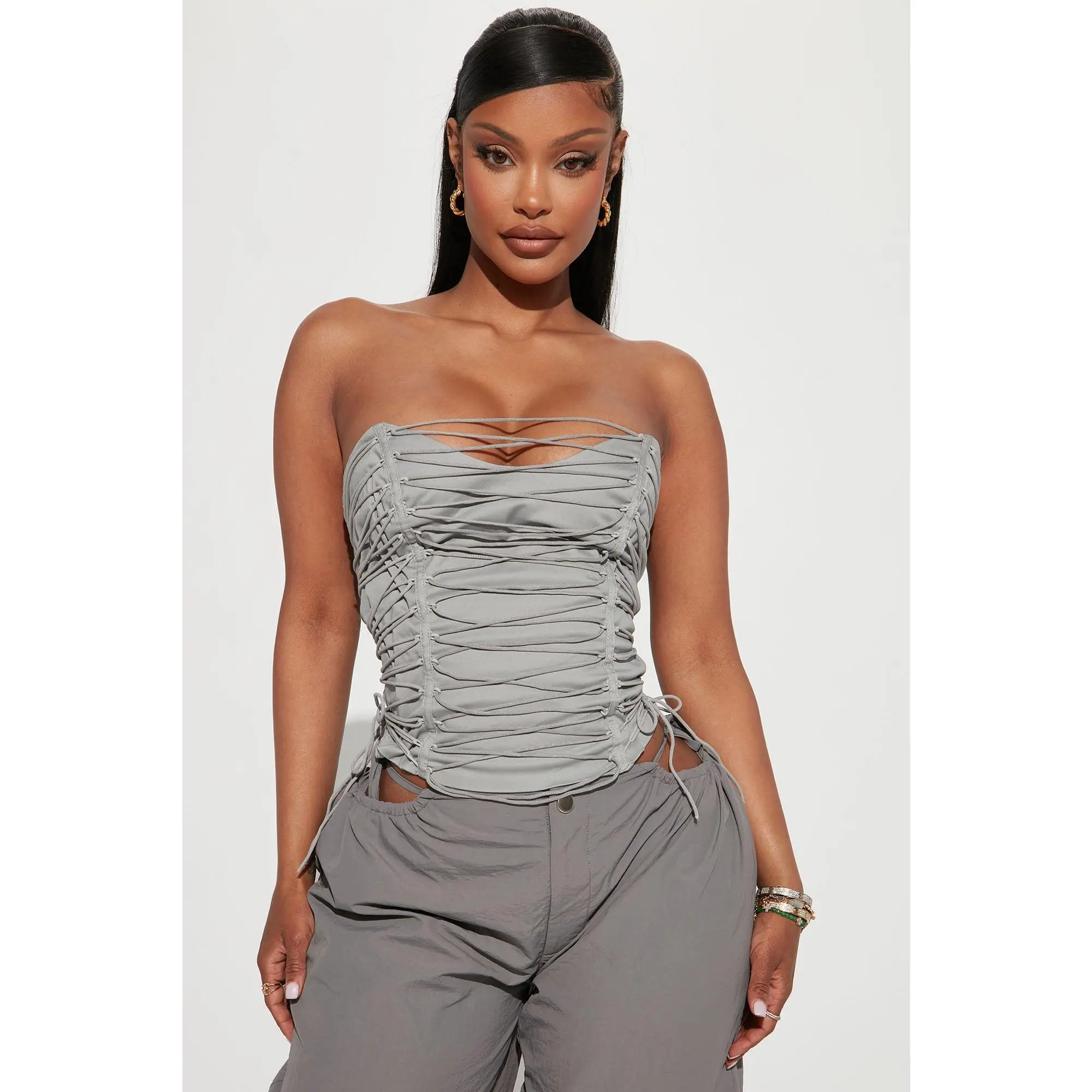All The Details Corset Top - Grey - TikTok Shop All The Details Corset Top - Grey - TikTok Shop