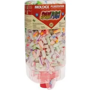 Moldex 500 Qty 1 Pack One Touch Disposable Non-Refillable Earplug Dispenser with 33 dB Earplugs Assorted Color Earplugs, 500 Pairs, Includes Mounting Bracket, Template & Hardware 6645