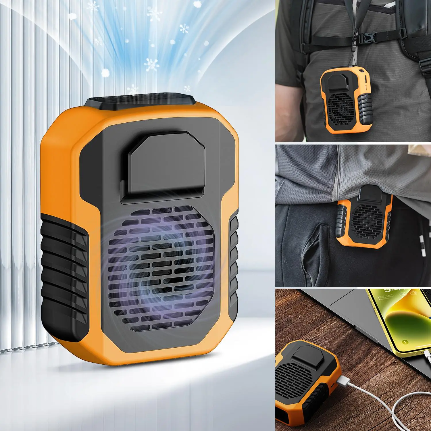 24H Wearable Waist Cooling Fan - 6000mAh Hands-Free Portable Personal Cooling Fan for Summer Outdoors 24H Wearable Waist Cooling Fan - 6000mAh Hands-Free Portable Personal Cooling Fan for Summer Outdoors