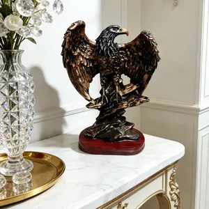 Majestic Spread-Winged Eagle Statue - Vintage Bronze Resin Eagle Figurine for Home Office Western Decor, Symbol of Success & Courage, Perfect Housewarming & Business Gift for Men, Decorative Sculptures, Statue Figurines
