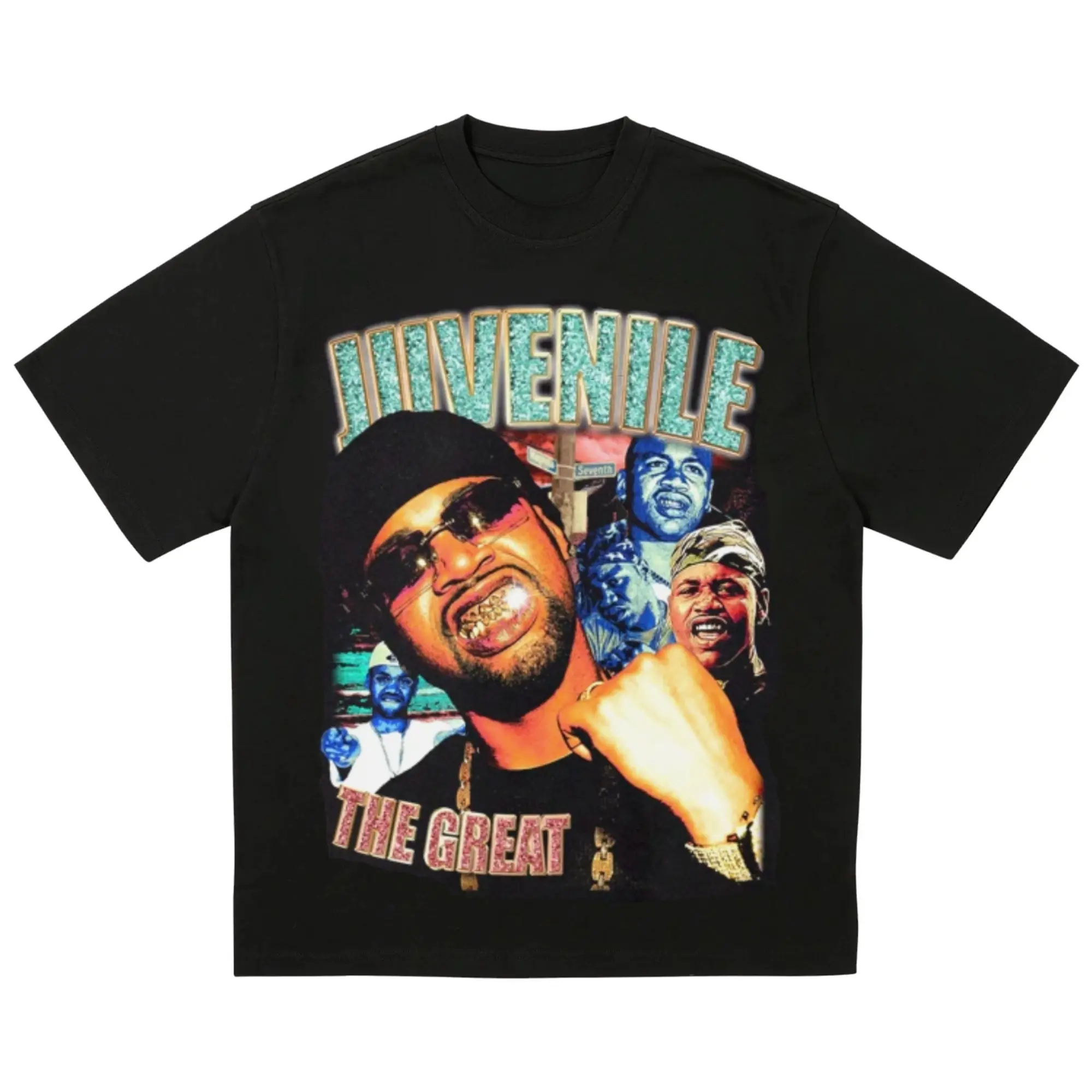 Juvenile T-Shirt Vintage Rap Tee Streetwear Hip Hop Band Graphic Merch 90S Y2K, Unisex Graphic Tees Gothic Grunge Y2K Emo Scene Amity Affliction Style Clothes Menswear Womenswear Streetwear