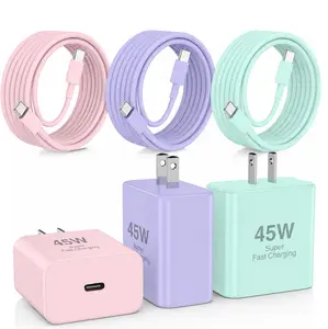 45W Ultra-Fast Charging USB-C Samsung Mobile Charger Set, including a 10-foot USB-C to USB-C cable, compatible with Samsung Ultra/S26/S25+/S24/S23+/S22 Ultra/S20, as well as iPhone 17/16/15 and other Android phones…