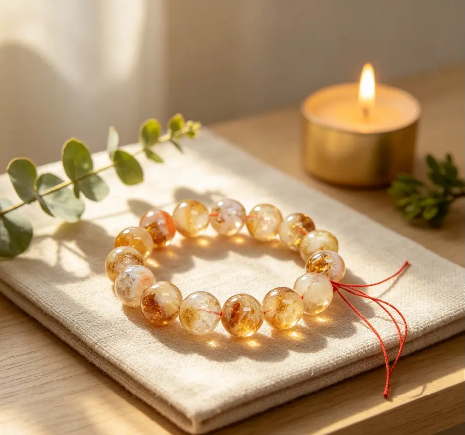 【YJJ JEWELRY-Citrine pyramid】Citrine pyramid Bracelet Healing Crystal Energy Quartz Chakra Jewelry Women Unisex Birthday Gift Beaded Bracelets For Women and Men