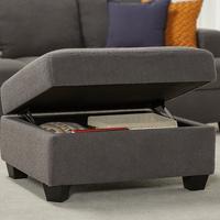 Bouclé-Grey Ottoman