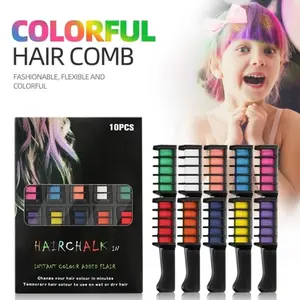 Vibrant Multi-Color Dye Comb Set, Disposable 10 Color Hair Dye Sticks, Temporary Washable Quick-Dry Instant Hair Dye, Hair Coloring, Perfect for Fashion Lovers