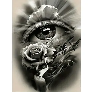 1PC  Diamond Painting Realistic Eye Rose Diamond Painting Kit for Adults Beginners DIY 5D Full Drill Rhinestone Art Craft for Home Wall Decor Gift