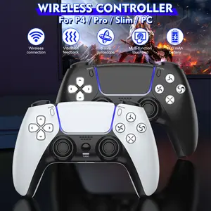 Wireless controller for PS4 console, Wireless Game Controllers, compatible with PC, can play PS4 games on PS5, compatible with Android and iOS devices, not compatible with PS5 games, available in black and white