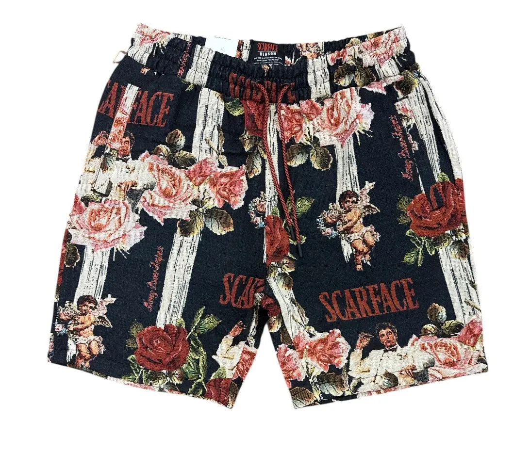 Reason 'Scarface' Floral Shorts (Black) SFS6SM-602