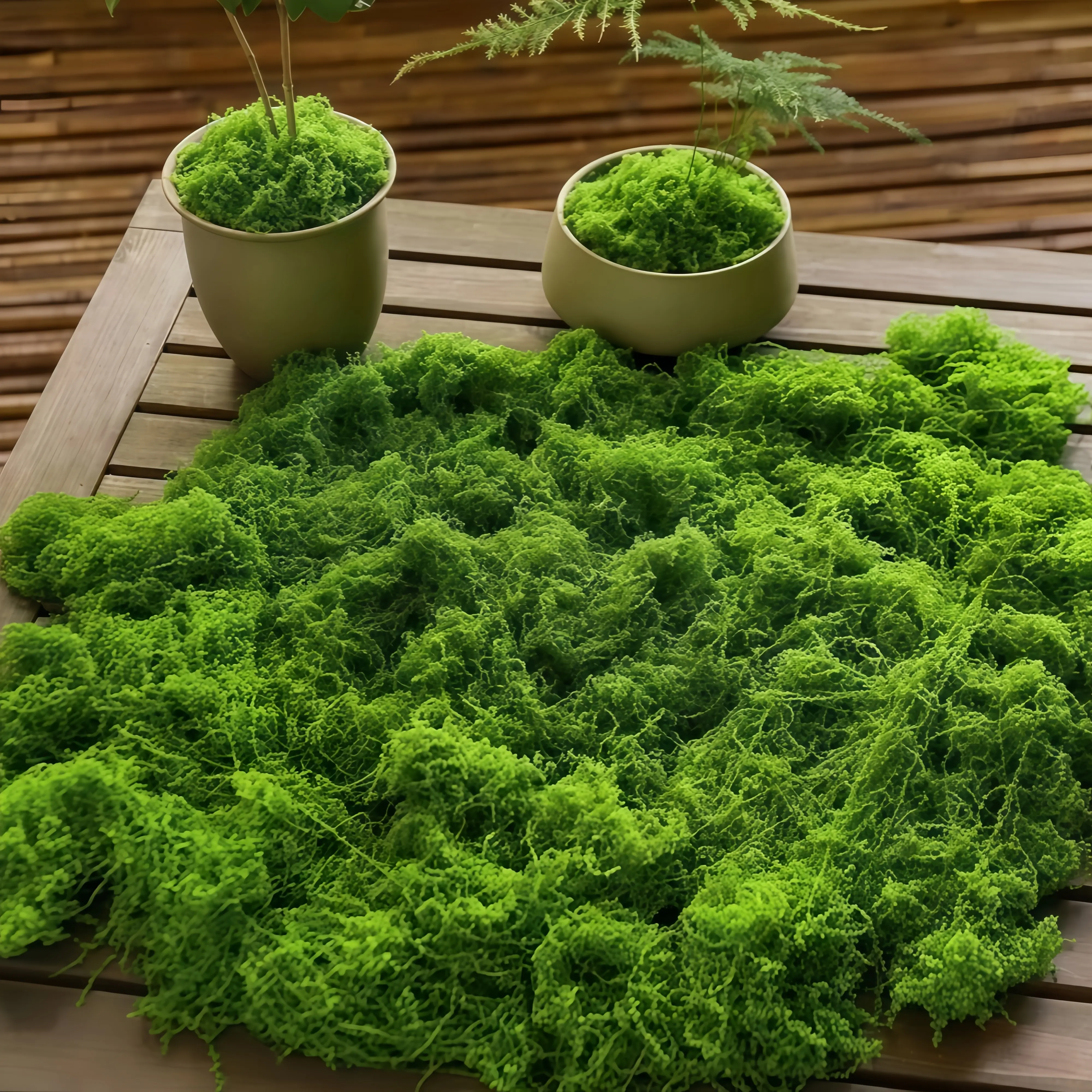 Fake Moss for Crafts 19.7" x 19.7" Faux Moss Mat for Plants Indoor Green Artificial Moss Rug for Decorating Planters Crafts DIY Table Centerpieces Fairy Garden Floral Wedding 50 x 50cm