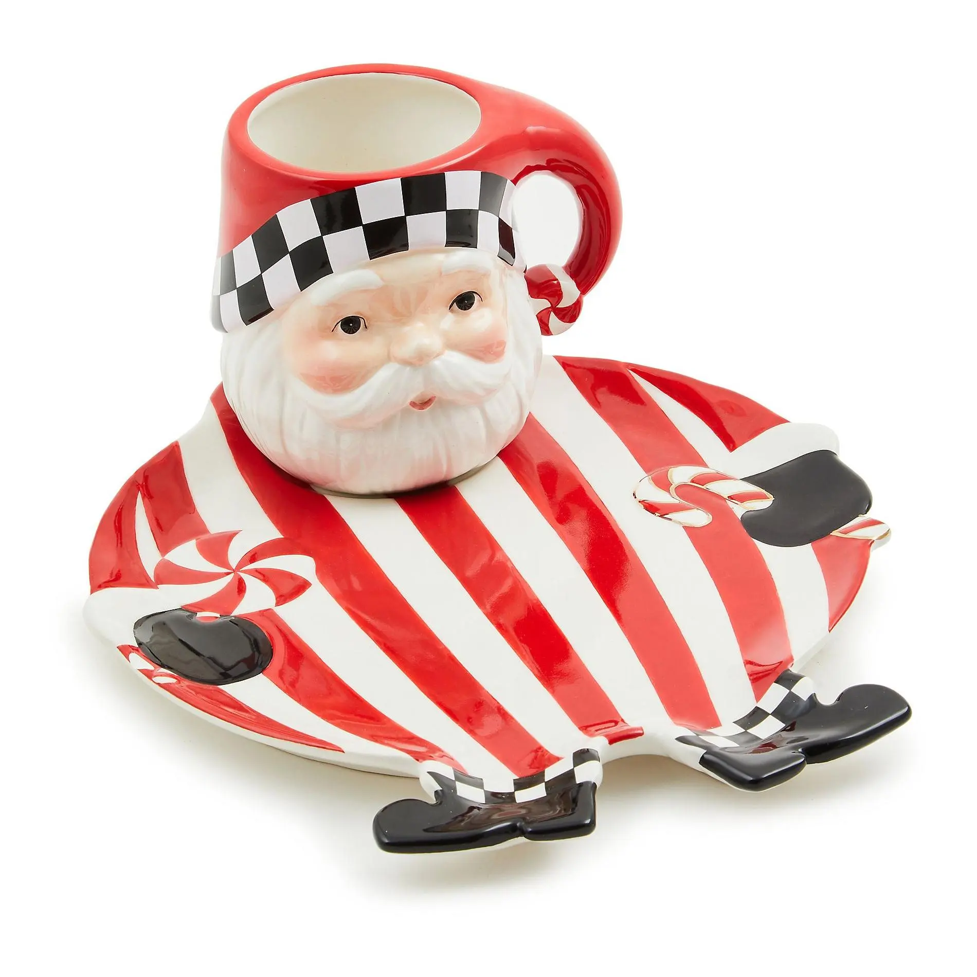 MacKenzie- Childs Peppermint Mug and Cookie Plate Set