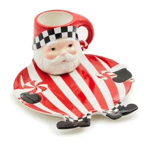 MacKenzie- Childs Peppermint Mug and Cookie Plate Set