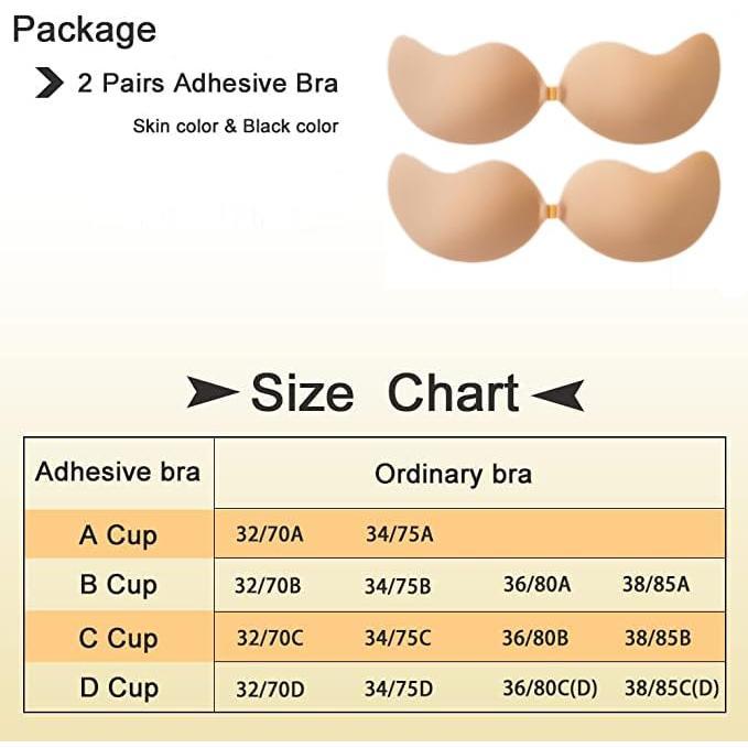 Sticky Bra, Invisible Backless Strapless Adhesive Bra for Wedding Dress/Backless Outfits