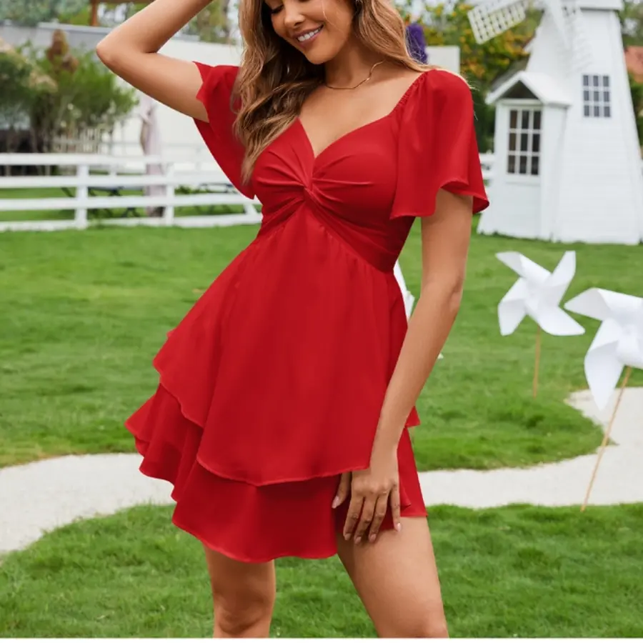 Florboom Women's Sweetheart Knot Front Mini Dress,Flutter Sleeve Layered Ruffle Hem A-Line Short Dress, Lightweight Summer Fit & Flare Dress for Vacation, Parties, and Everyday Style - TikTok Shop Florboom Women's Sweetheart Knot Front Mini Dress,Flutter Sleeve Layered Ruffle Hem A-Line Short Dress, Lightweight Summer Fit & Flare Dress for Vacation, Parties, and Everyday Style - TikTok Shop