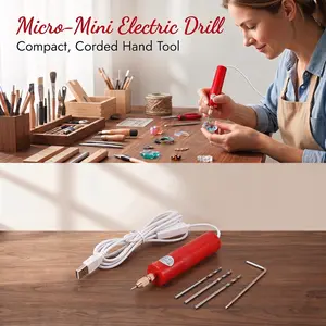 1 PCS Micro Handheld Drill Bits, 0.7-1.2mm Crystal Epoxy For Resin Jewelry Making Mini Electric Drill Set DIY ABS-YY0