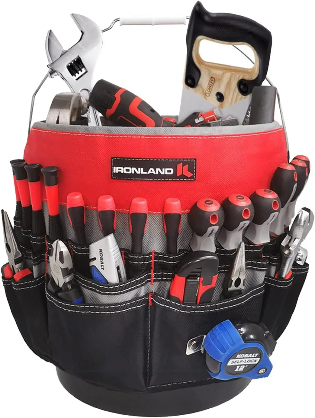 Bucket Tool Organizer with 51 Pockets | Fits 3.5-5 Gallon Buckets | Tool Caddy for Handyman, Electrician & DIY Dad | 🎁 Father's Day Gift for Dad  IRONLAND