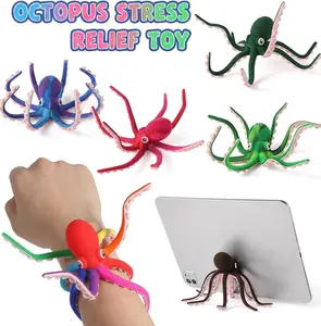 Octopus Fidget Toy with Suction Cups – Silicone Stress Relief and Sensory Play Desk Toy, Bendable Tentacles for Creative Poses, Portable Gift for Kids, Teens and Adults