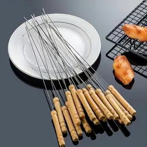 Stainless Steel BBQ Skewers with Heat Resistant Design, Perfect for Summer Grilling, Camping, and Backyard Parties, Durable Rust-Resistant Metal, Barbecue Accessories