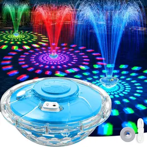 2026 Upgraded Pool Fountain,8000mAh Rechargeable Pool Water Fountain with Light,Large Floating Pool Fountain,4FT  Swimming Pools Fountains Pump for Above Ground & Inground Pools Fountains-Blue