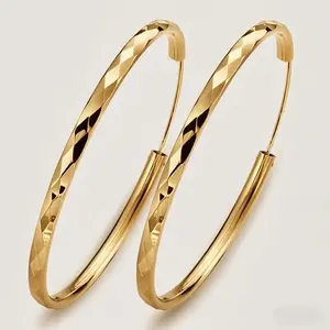 sleeper hoop Stylish Big Circle Hoop Earrings For Women Copper Jewelry Daily Casual Round Earrings Modern Fashionable With Free Gift