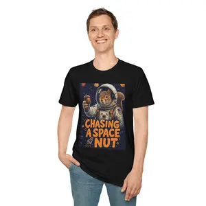 Chasing a Space Nut Squirrel Astronaut T-Shirt | Space Novelty Tee