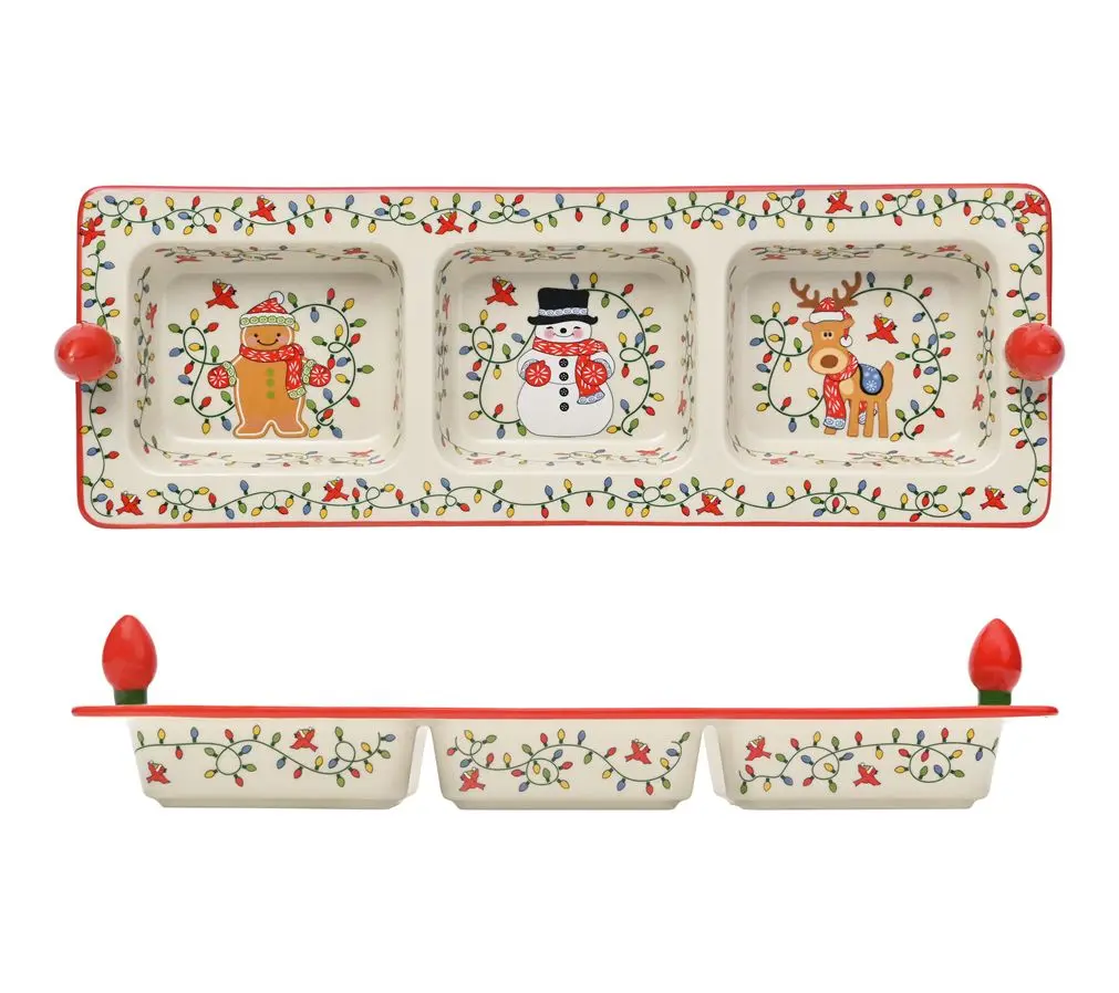 Temp-tations Seasonal 16" Divided Tray with Characters
