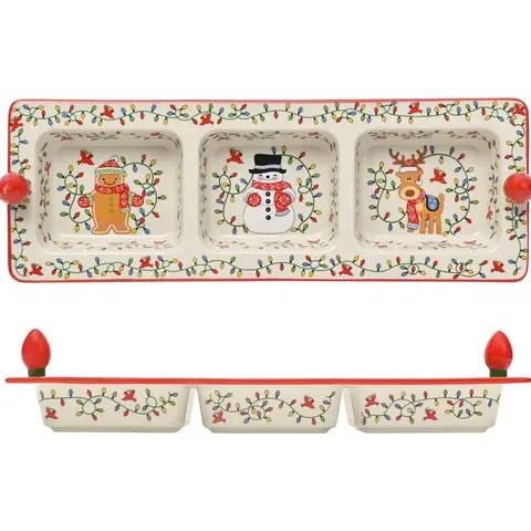 Temp-tations Seasonal 16" Divided Tray with Characters