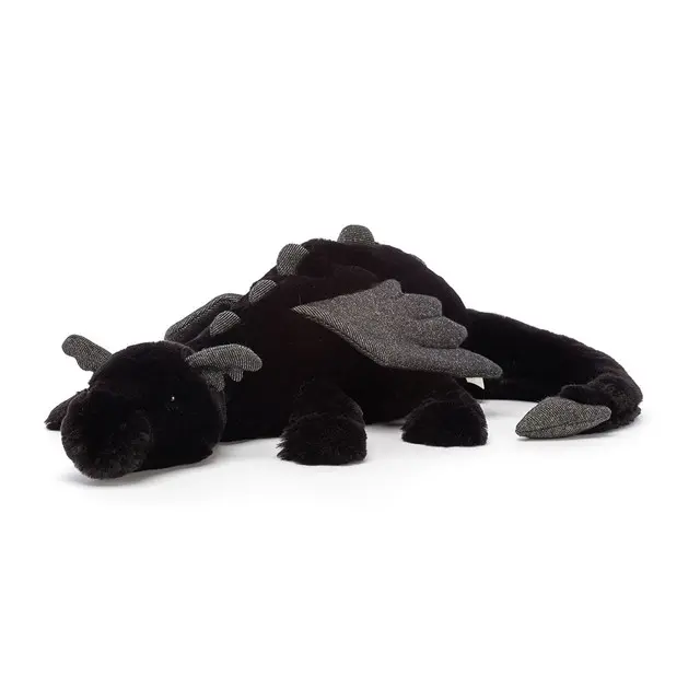 Jellycat Onyx Dragon Plush Toy, Soft Black Dragon Stuffed Animal, Collectors, Nursery & Birthday, keychain