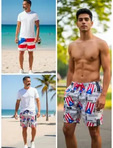 Men's Puerto Rico Swimming Trunks – Puerto Rico All-Over Print Swimwear, Aesthetic Vintage Men Short