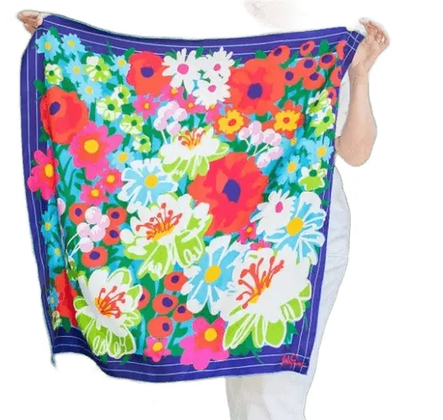 Lillian Silk Twill Scarf - Bouquet Bliss