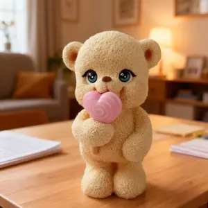 Resin Mould 3D Fluffy Teddy Bear Hug Heart Decoration Silicone Mould - Cute DIY Resin/clay Craft Mould for Comfortable Home Decor and Handmade Gift Making