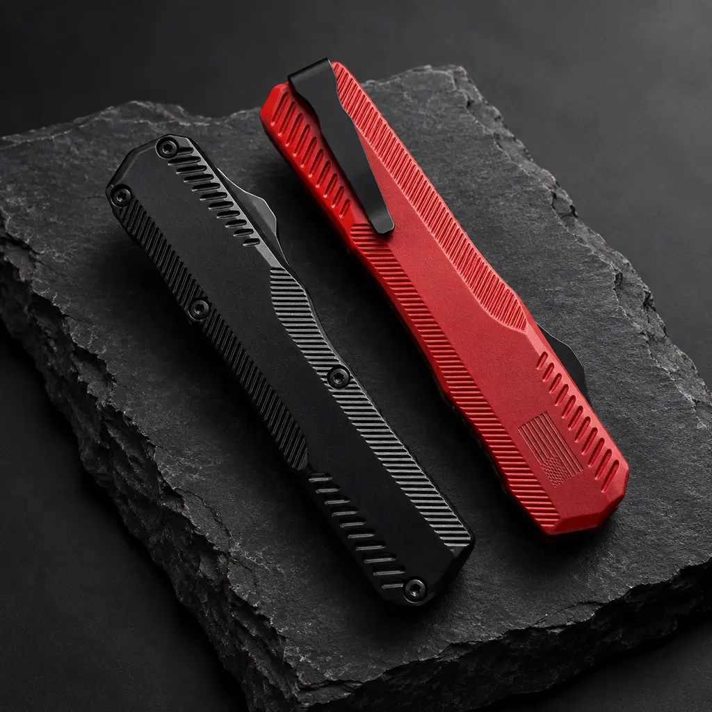 9000 Metal EDC Folding Utility Knife, Antislip Textured Grip Handle, Compact Fold Design for Camping, Hiking Tasks