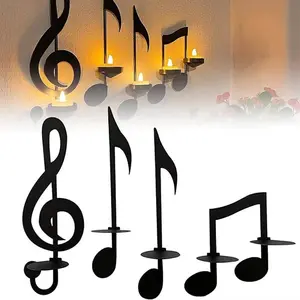 Music Note Design Wall Sconce, 4 Counts/set Creative Candle Holder, Decorative Candle Holder for Home Wall Decor