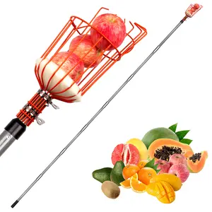 Walensee 23FT Fruit Picker, Adjustable Fruits Picker Tool with Fiberglass Pole, Big Basket and Storage Bag, Fruit Catcher Equipment Tree Picker for Lemons Apples Mango Orange Avocados Fruit Picking