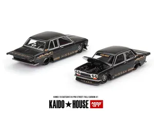 Kaido House x Mini GT 1:64 Datsun 510 Pro Street Full Carbon V1- Black Carbon 1/64 Diecast Model Car by True Scale Miniatures