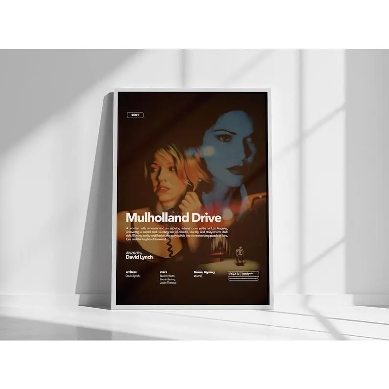 Mulholland Drive Poster, Colored Movie Print, Film Print, Retro Movie, Gift Idea, Wall Art, Wall Design Idea, Naomi Watts Poster Print