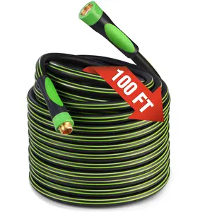 #JumpstartSale WORKPRO Hybrid Garden Hose 5/8 in.x 100ft, Water Hose Heavy Duty, Flexible, Lightweight Hybrid Rubber Hose with Rotary Handle, 3/4" Solid Brass Fittings, Outdoor Watering Hose for Lawn, Garden & Yard