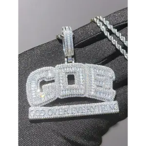 Rhinestone Decor Letter Design Pendant with Chain, Jewelry for Men, Street Trendy Charm, Hip Hop Jewelry for Party, Daily Decor, Trendy All-match & Exquisite Jewelry for Birthday Gift.