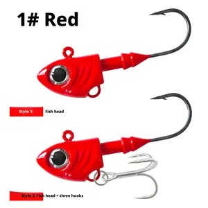 Fishing hook with simulated fish head, heavy-duty lead head hook, UV fish head lead head hook lure, Zhou Shan Hai Ya bionic bait